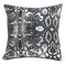 Laddha Home Designs 20" Black and Silver Metallic Snakeskin Square Throw Pillow